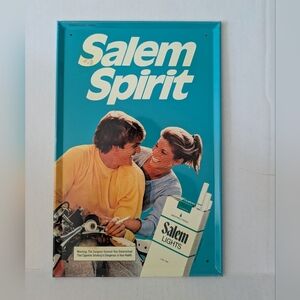Vtg 1973 Salem Spirit Metal Tin Tobacco Advertising Salem Light Cigarettes